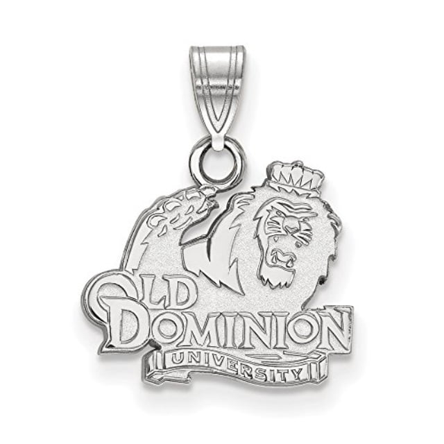 Sterling Silver Rhodium-plated LogoArt Old Dominion University Small Pendant Q-SS002ODU