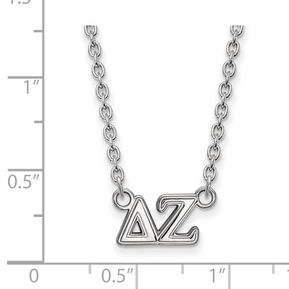 LogoArt Sterling Silver Delta Zeta Medium Pendant Necklace With 18 Inch