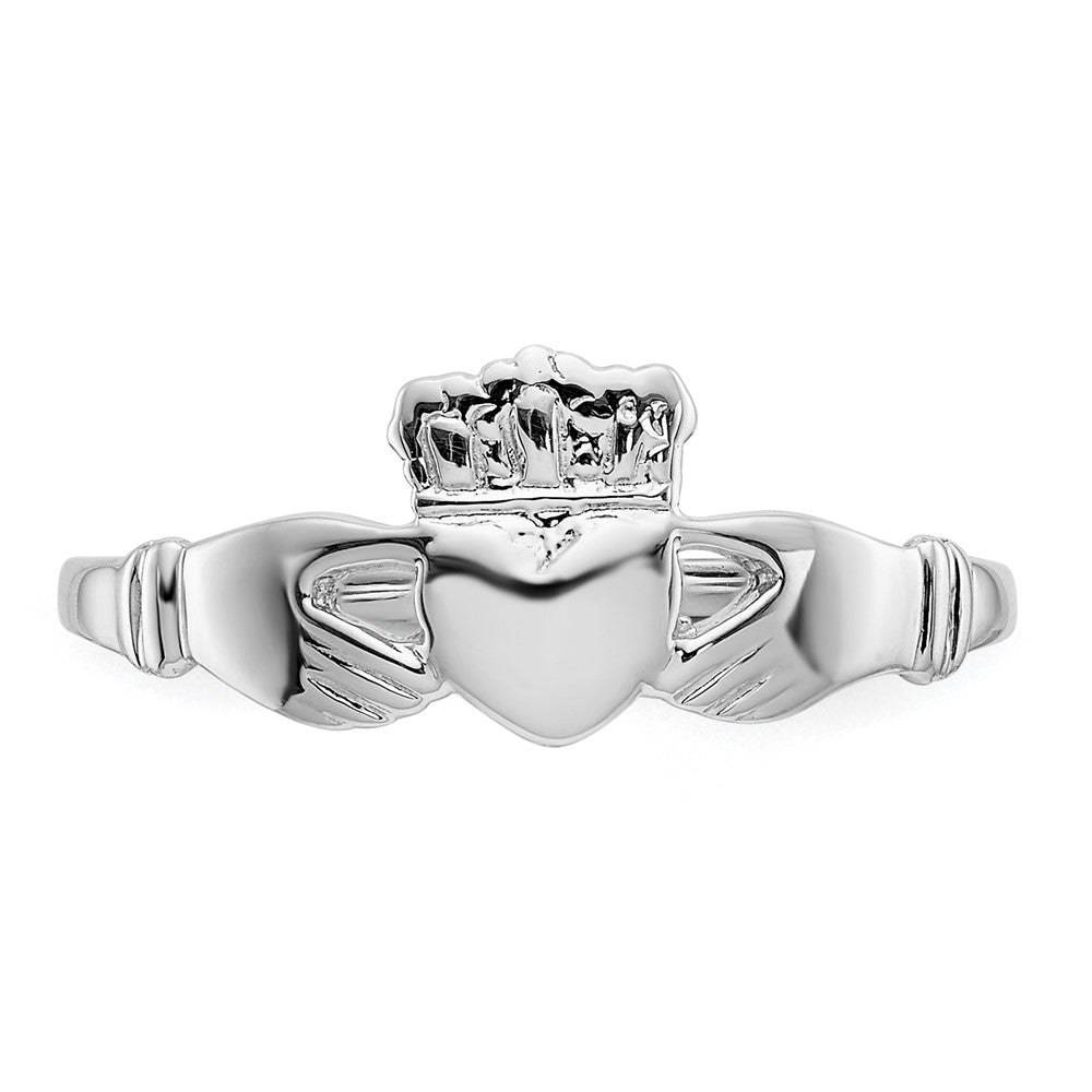 14k White Gold Ladies Claddagh Ring size 6