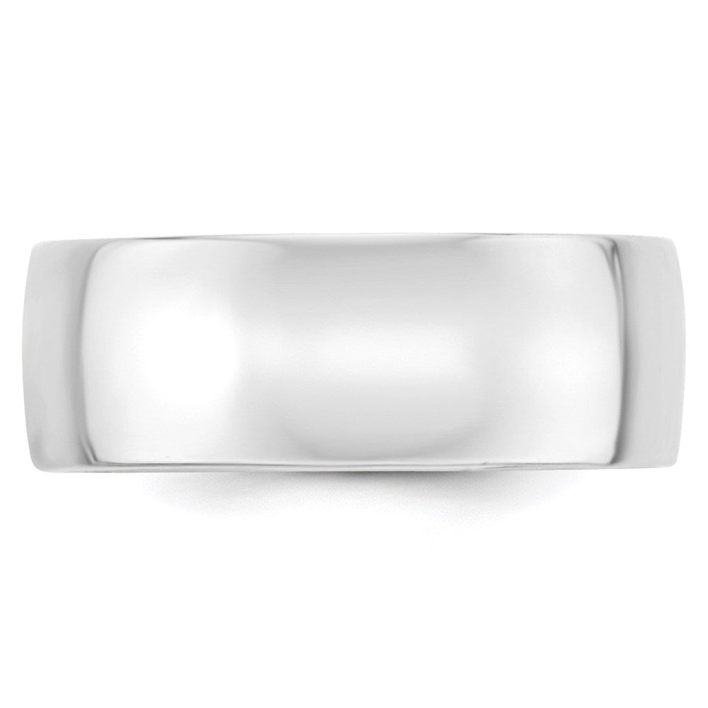 10k White Gold 8mm Lightweight Comfort Fit Wedding Band Size 13.5