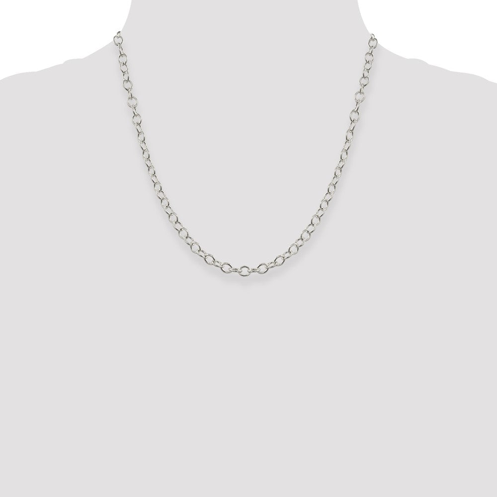 Sterling Silver 5.3mm Oval Cable Chain 20 Inches