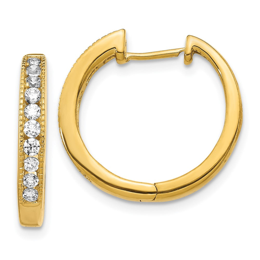14k 1/2 carat Lab Grown Diamond VS/SI+ G+ Complete Hinged Hoop Earrings