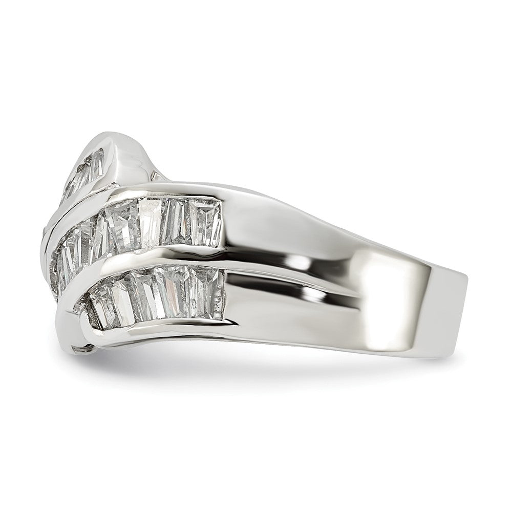 Sterling Silver Polished Fancy CZ Ring