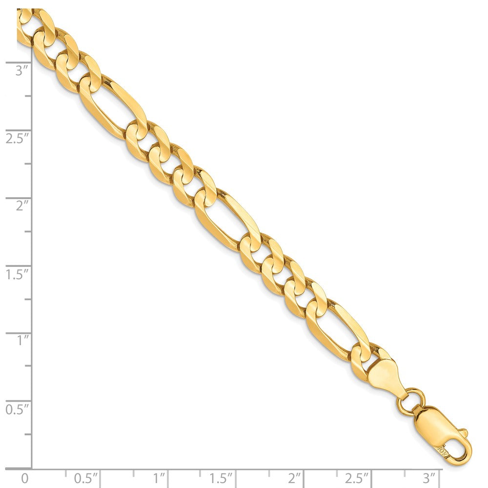 10K 6.75mm Concave Figaro Chain 9  inches