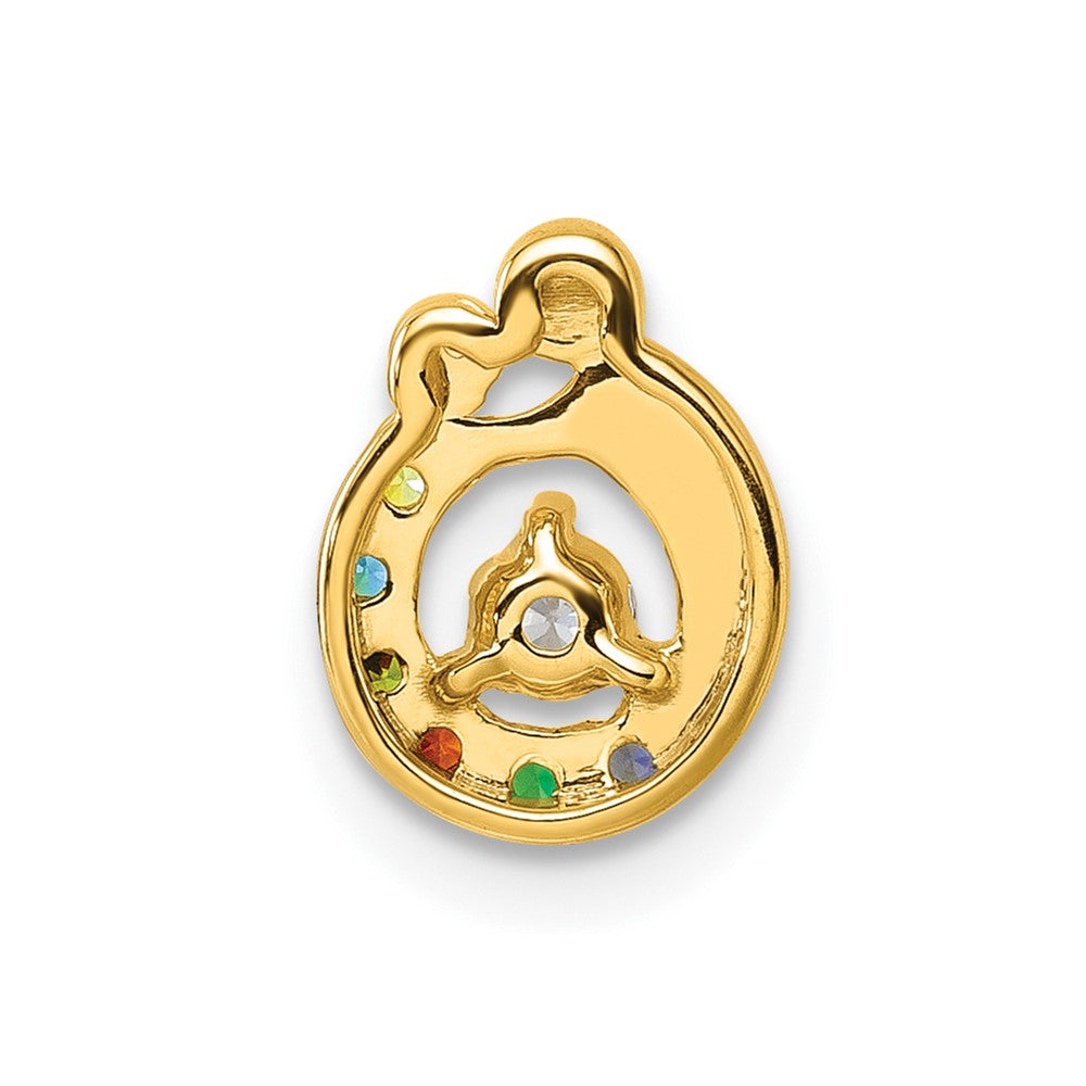 14k 6 Birthstone and Dia. Mother/Child Chain Slide Semi-mount