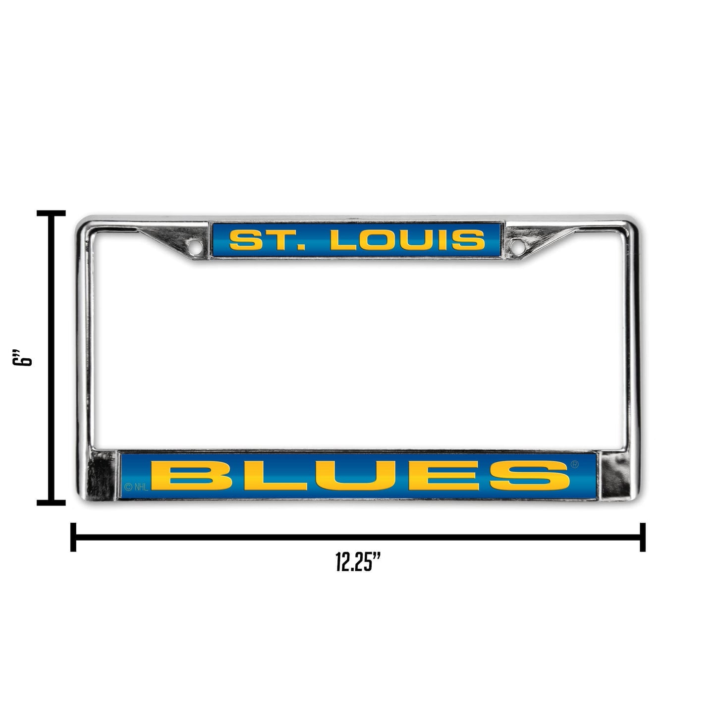St Louis Hockey Blue's Chrome Metal Laser Cut License Plate Frame