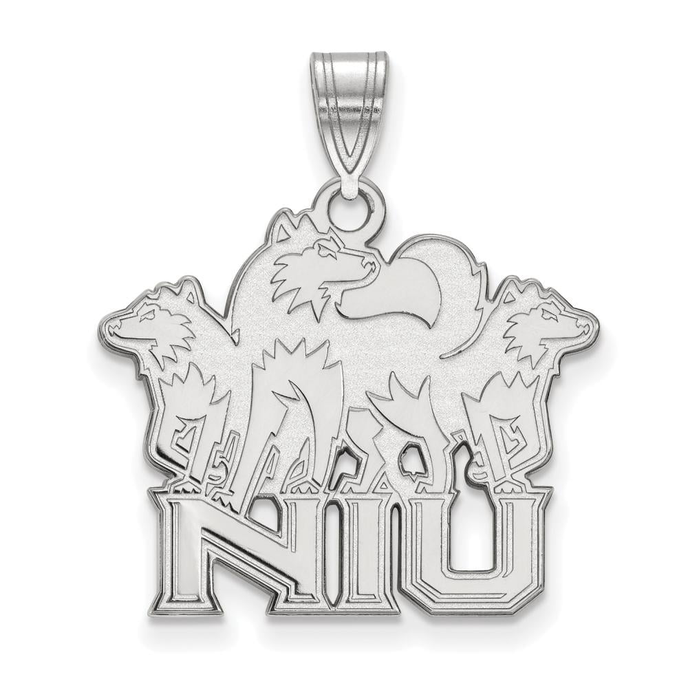 LogoArt Sterling Silver Northern Illinois University Large Pendant Necklace