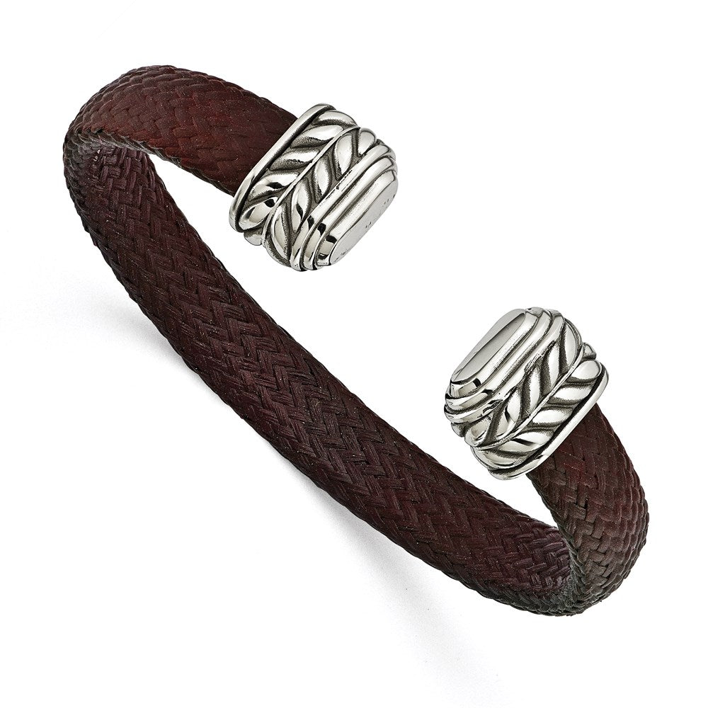 Edward Mirell 10mm Stainless Steel w/Carbon Fiber Cuff Bracelet