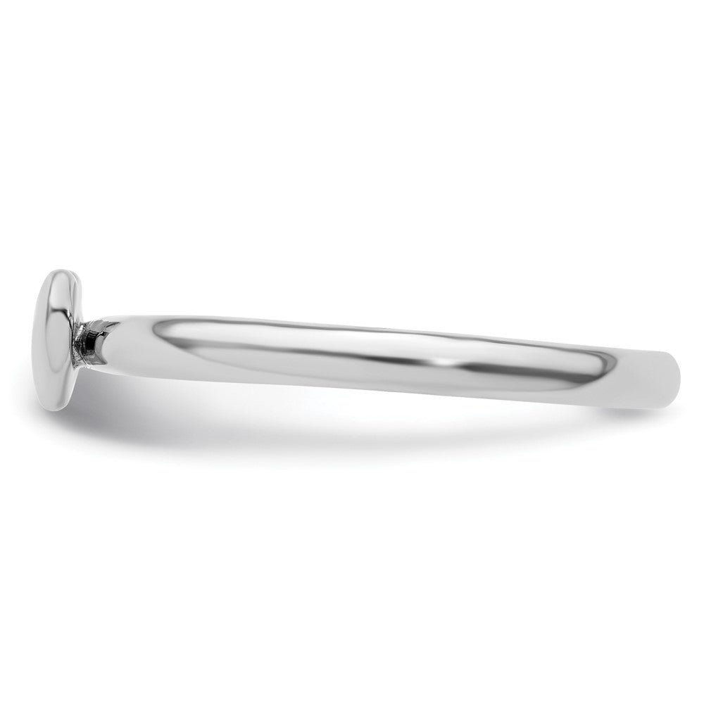Sterling Silver Stackable Expressions Rhodium Puffed Heart Ring Size -7