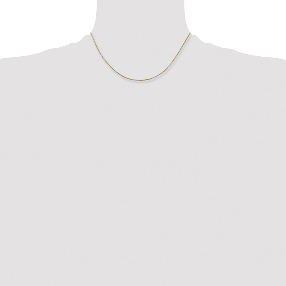 White & Yellow Rhodium over Brass 1.00mm Snake Chain