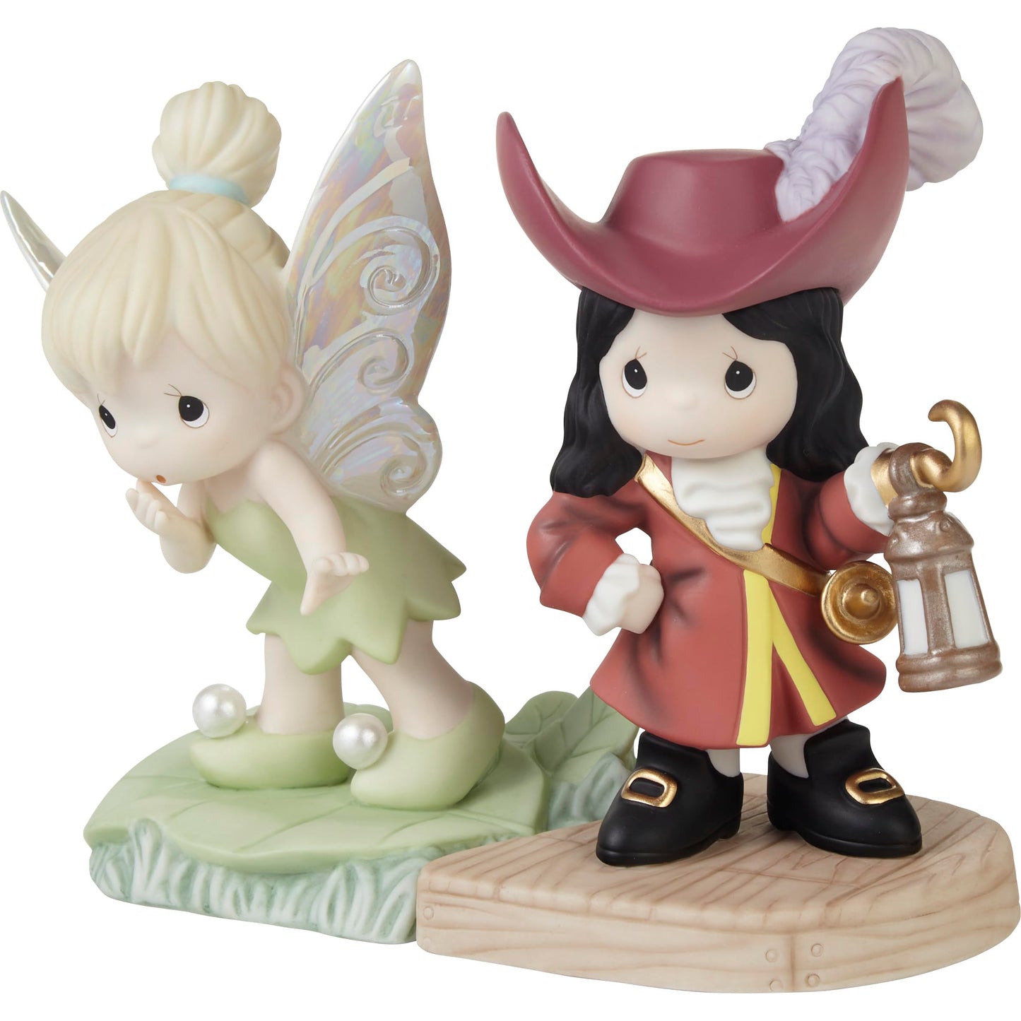 Precious Moments 231030 Life is A Daring Adventure Disney Tinker Bell and Captain Hook 2-Piece Bisque Porcelain Figurine Set