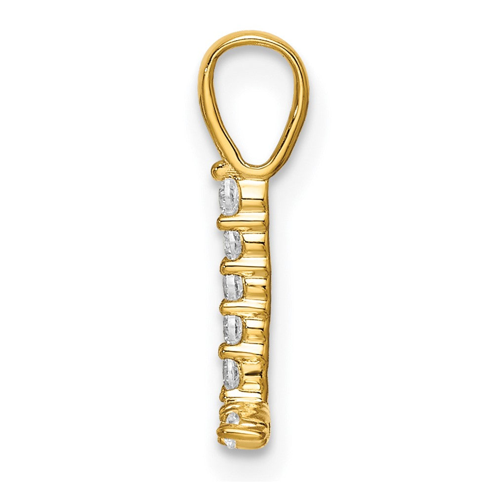 14k 1/10 carat Lab Grown Diamond VS/SI+ G+ Letter L Initial Pendant