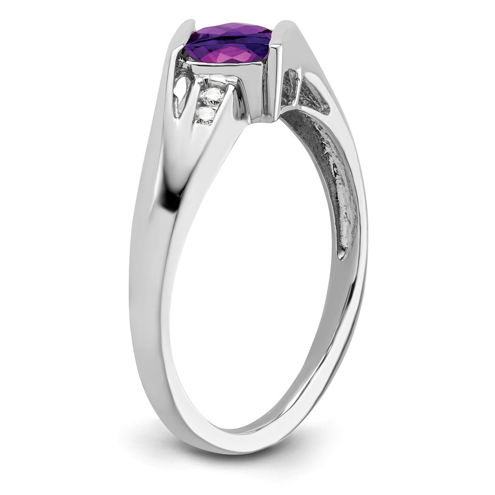 SS Amethyst Ring 1-5X5 AM, 4-.01 - Stone:B Mel:F60