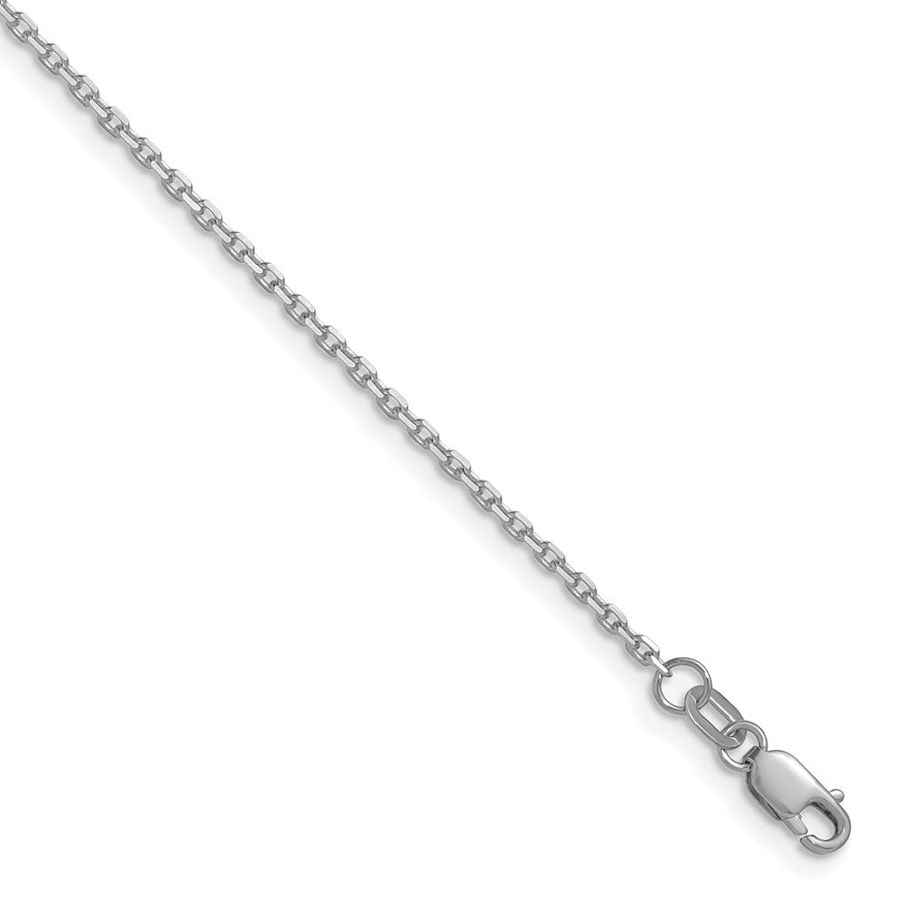 14K White Gold 1.5mm D/C Square Cable Chain