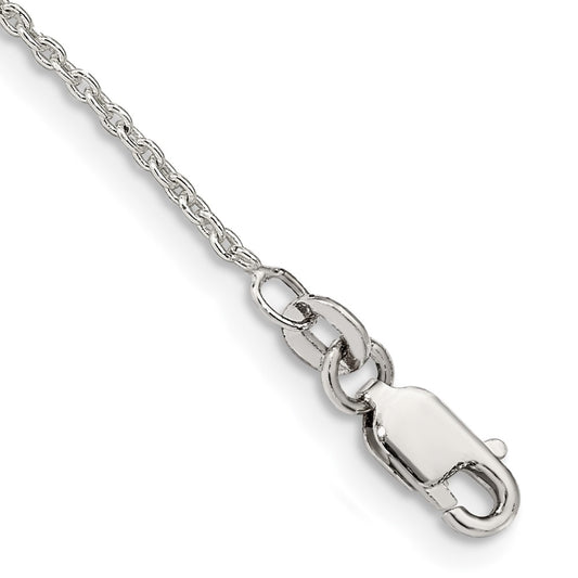 Sterling Silver 1.5mm Cable Chain Anklet 9 inches
