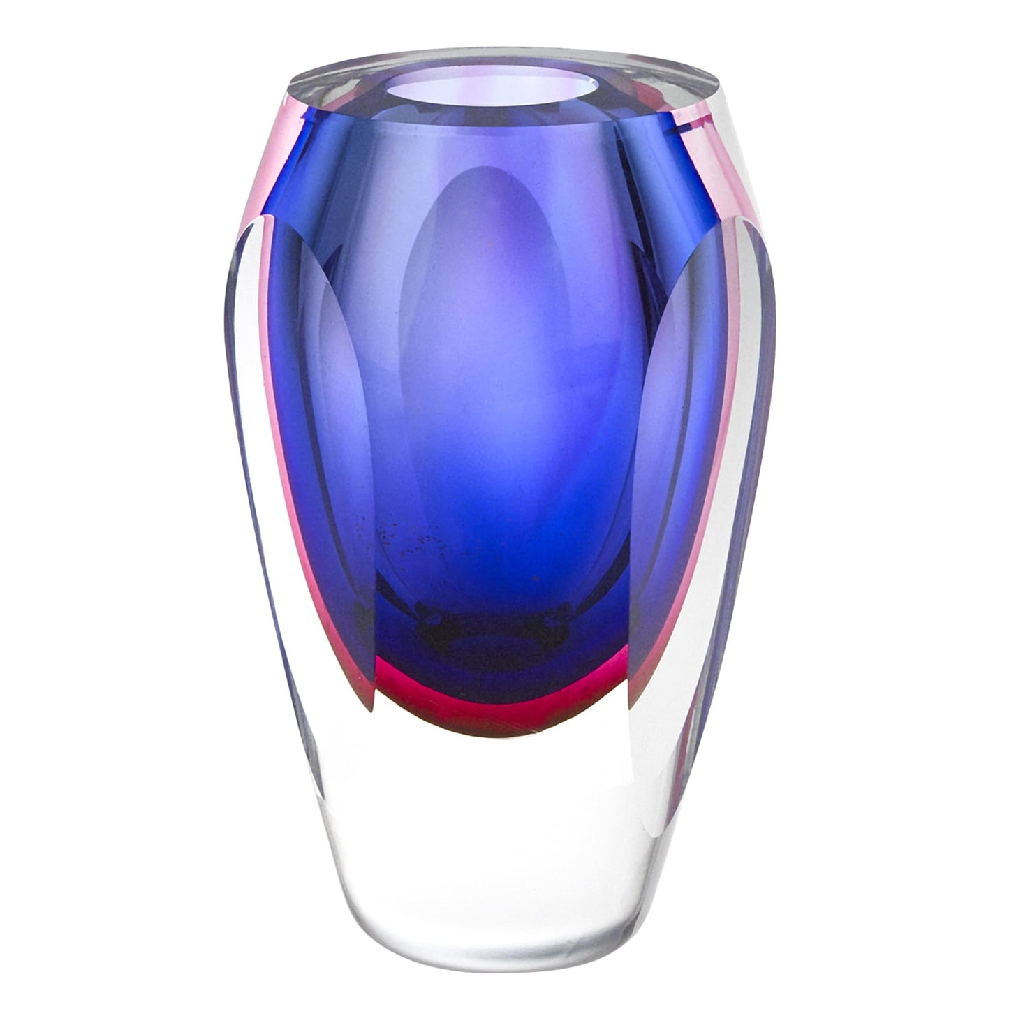 Badash J515 6.5" Astra Murano Style Art Glass Purple Vase, 6.5" x 3.75" x 3.75", Blue