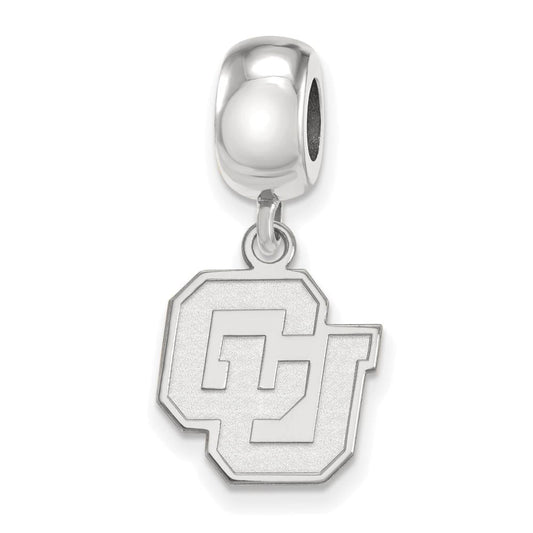 Sterling Silver Rhodium-plated LogoArt University of Colorado C-U Small Dangle Bead Charm