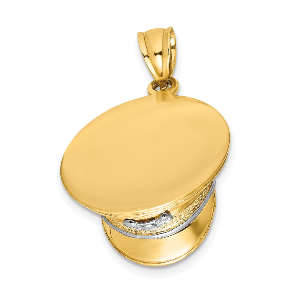 14k w/Rhodium 3-D Police Hat Charm