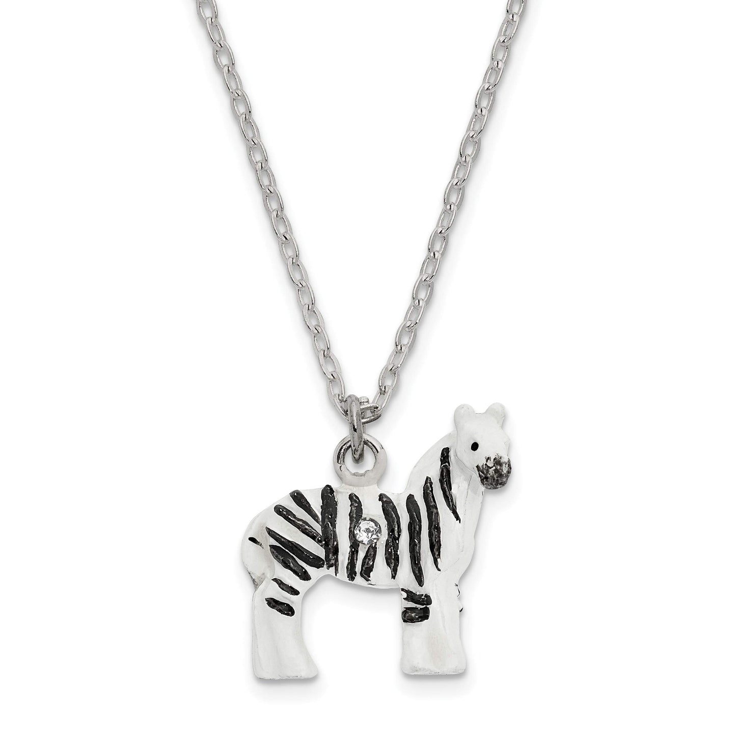 Pewter Enamel Zebra Trinket Box
