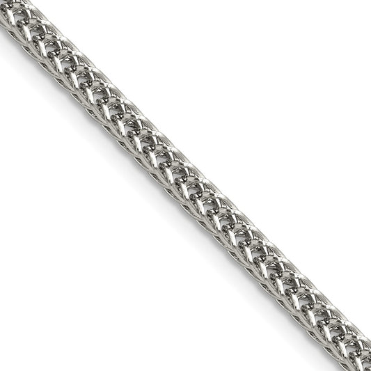 Chisel Stainless Steel Polished 3.2mm 20 inch Square Wheat Chain