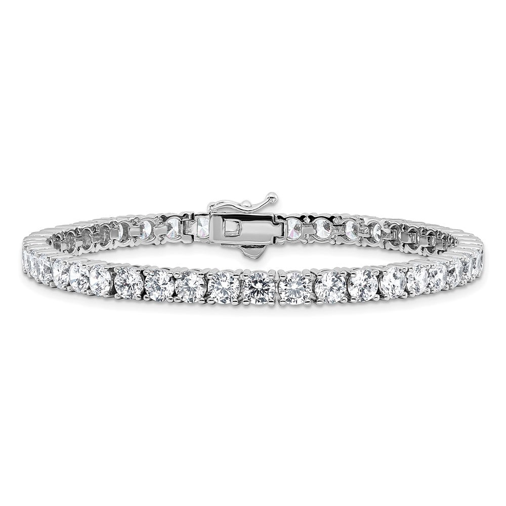 Sterling Shimmer Sterling Silver Rhodium-plated 4.5mm CZ 43 Stone 8 inch Bracelet 8 inches