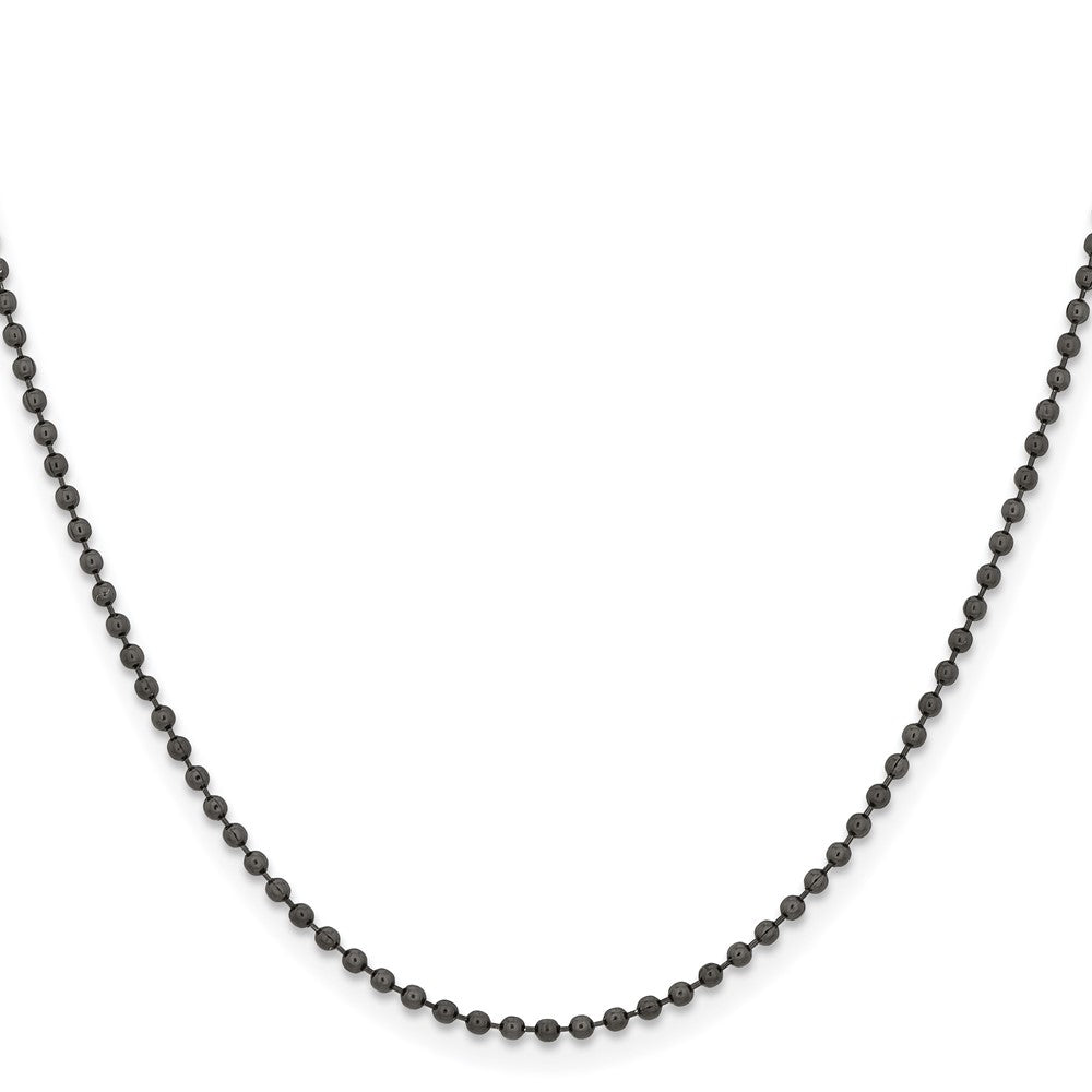 Stainless Steel Polished Black IP-plated 2mm 24in Ball Chain