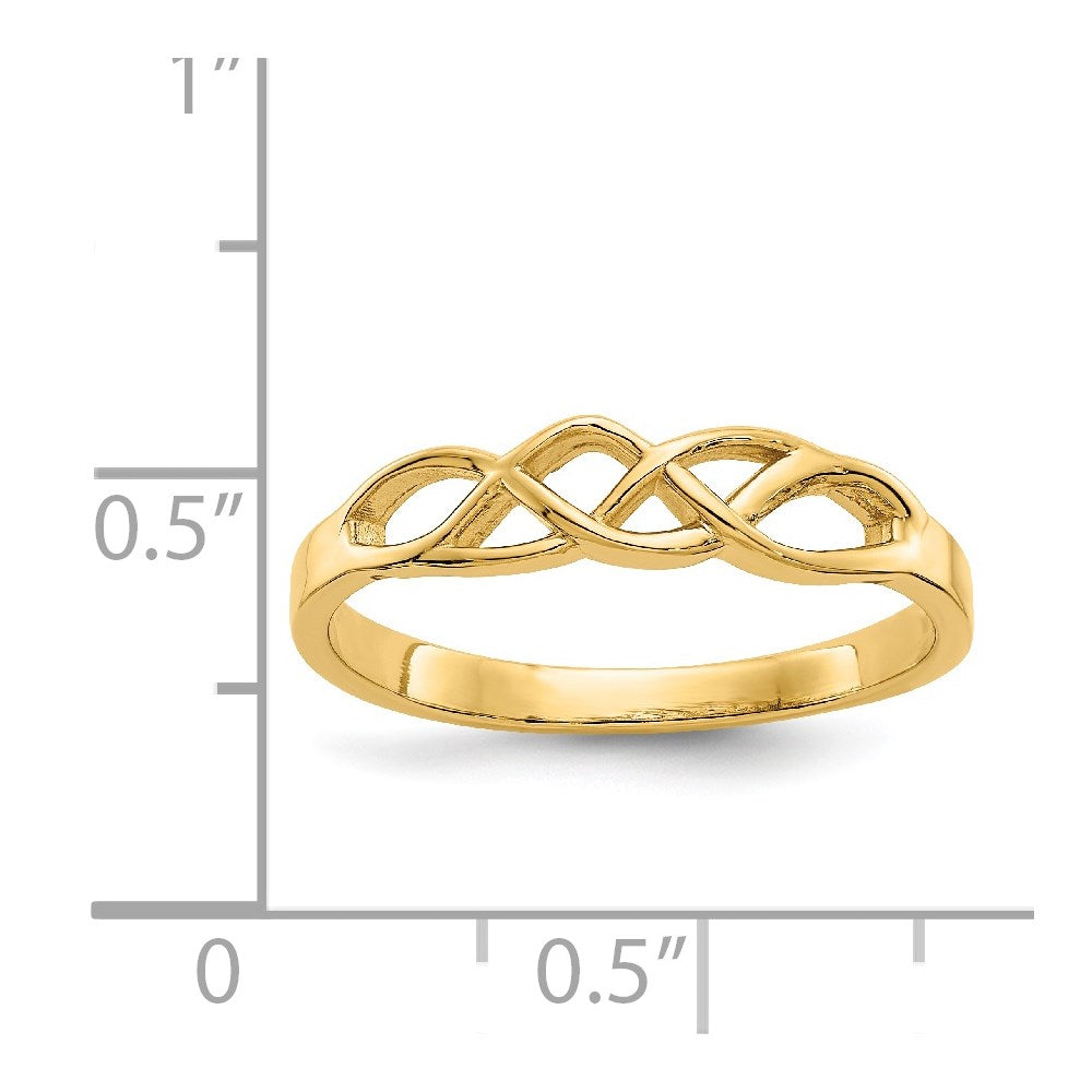 14k Free Form Knot Ring Size 7