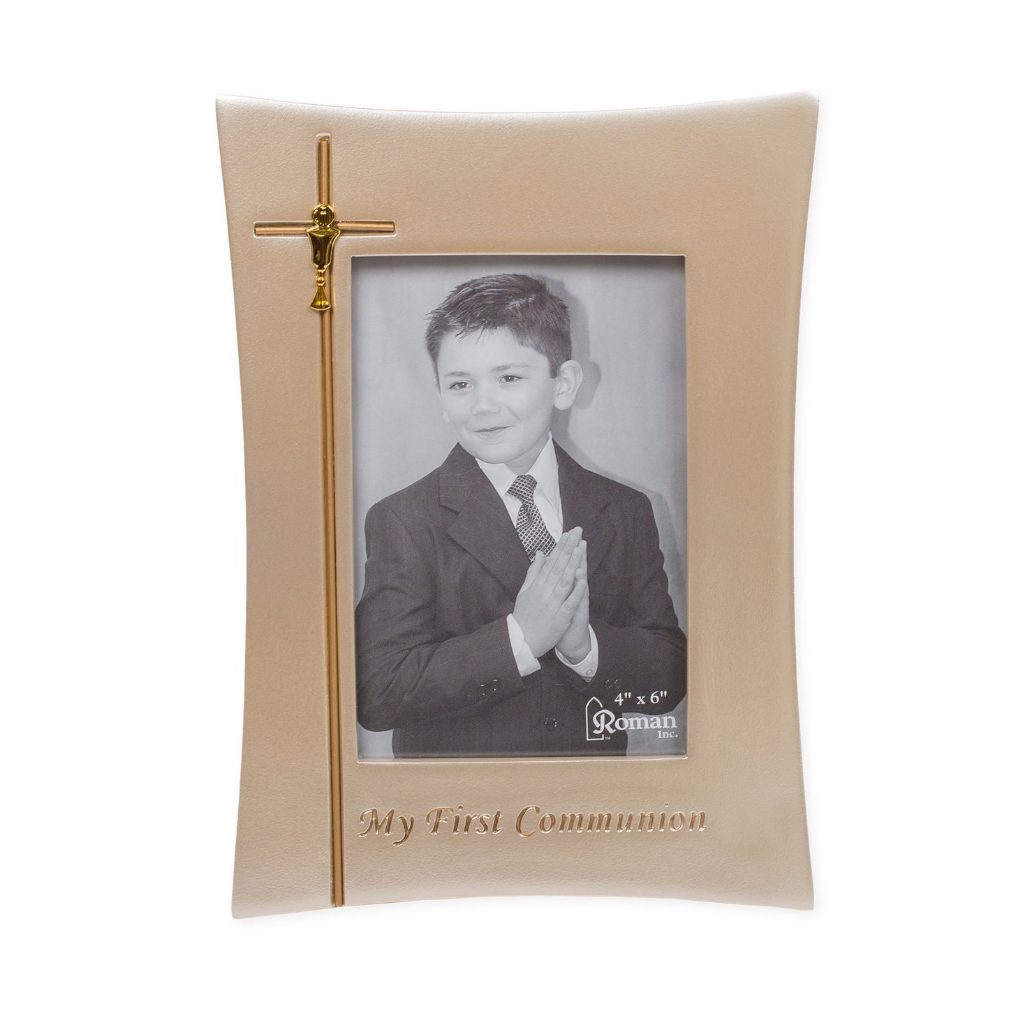 My First Communion Goldtone 6.5 x 9 Inch Resin Stone Easelback Picture Frame