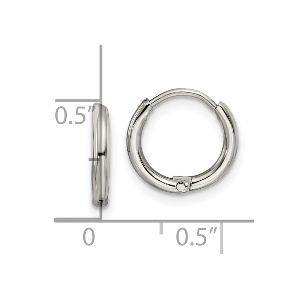 Stainless Steel Polished 1.6mm Hinged Hoop Earrings