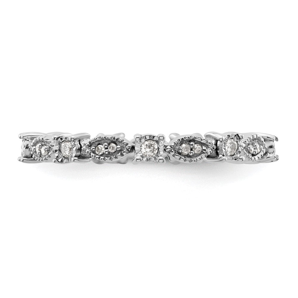 Sterling Silver Stackable Expressions Polished Diamond Ring Size -9