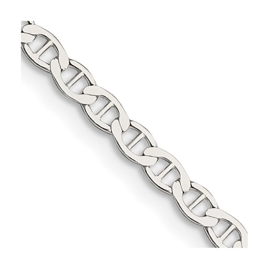 Sterling Silver 3.1mm Flat Anchor Chain 24 Inches