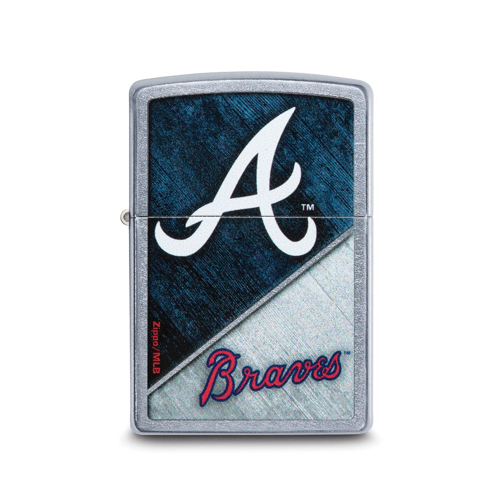 Zippo Street Chrome Atlanta Braves Color Image MLB Lighter