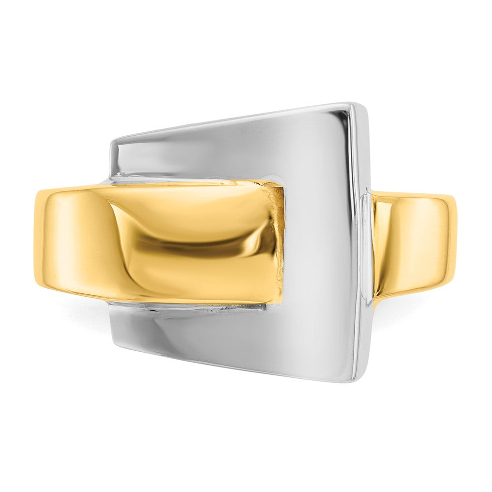 14k Two-tone Polished Buckle Ring Size 7