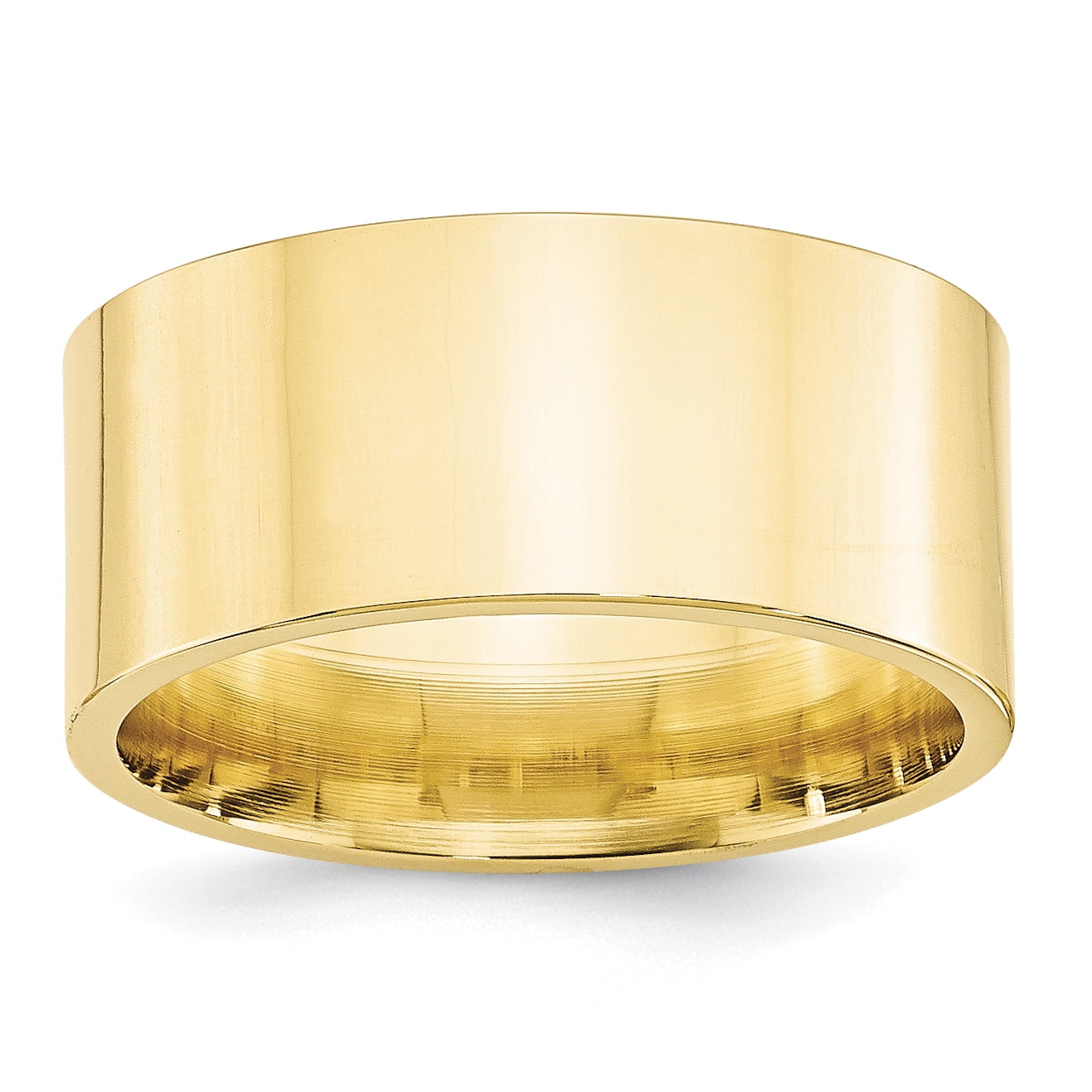 10k Yellow Gold 10mm Standard Weight Flat Comfort Fit Wedding Band Size 13.5
