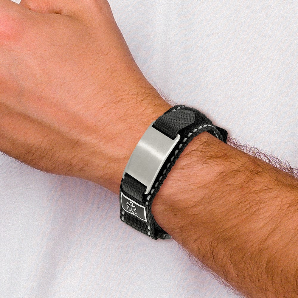 Stainless Steel Brushed Black Nylon 8.5 inches
