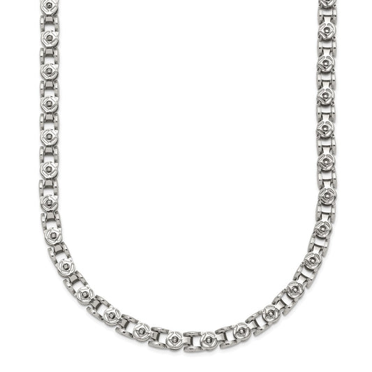 Stainless Steel Polished Fancy Circle Link 20in Chain
