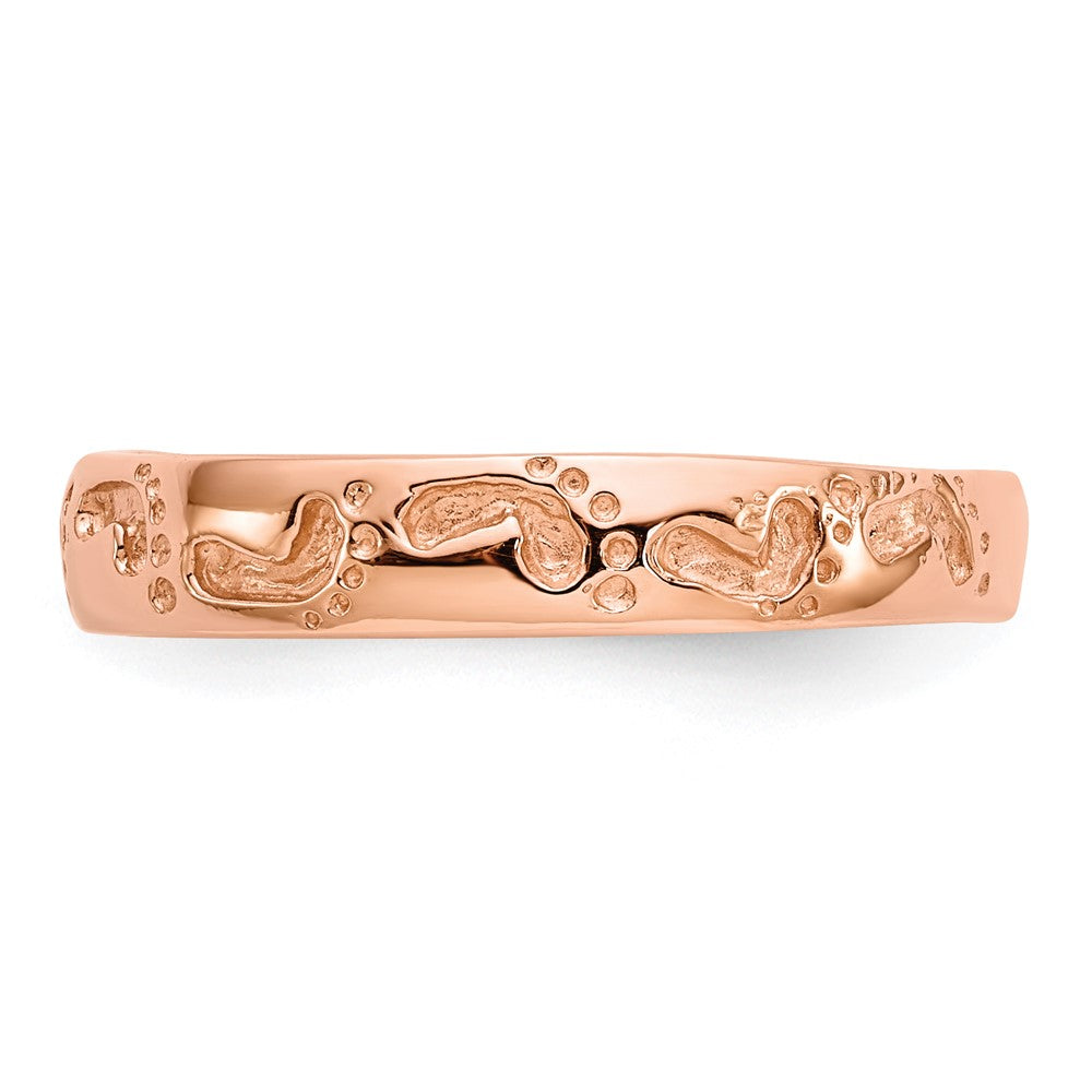 14k Rose Gold Footprints Ring size 7