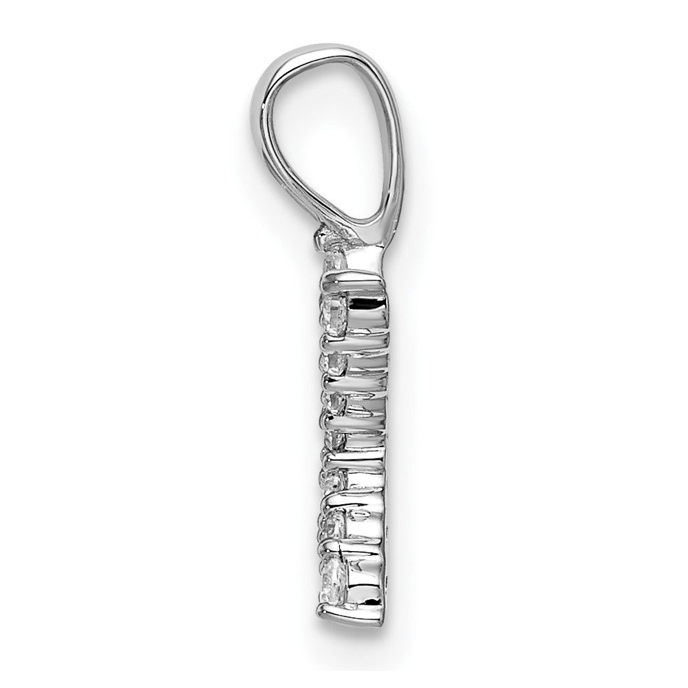 14KW Small Initial K Diamond Pendant