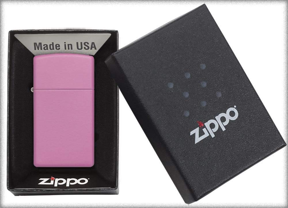 Zippo Slim Pink Matte Pocket Lighter