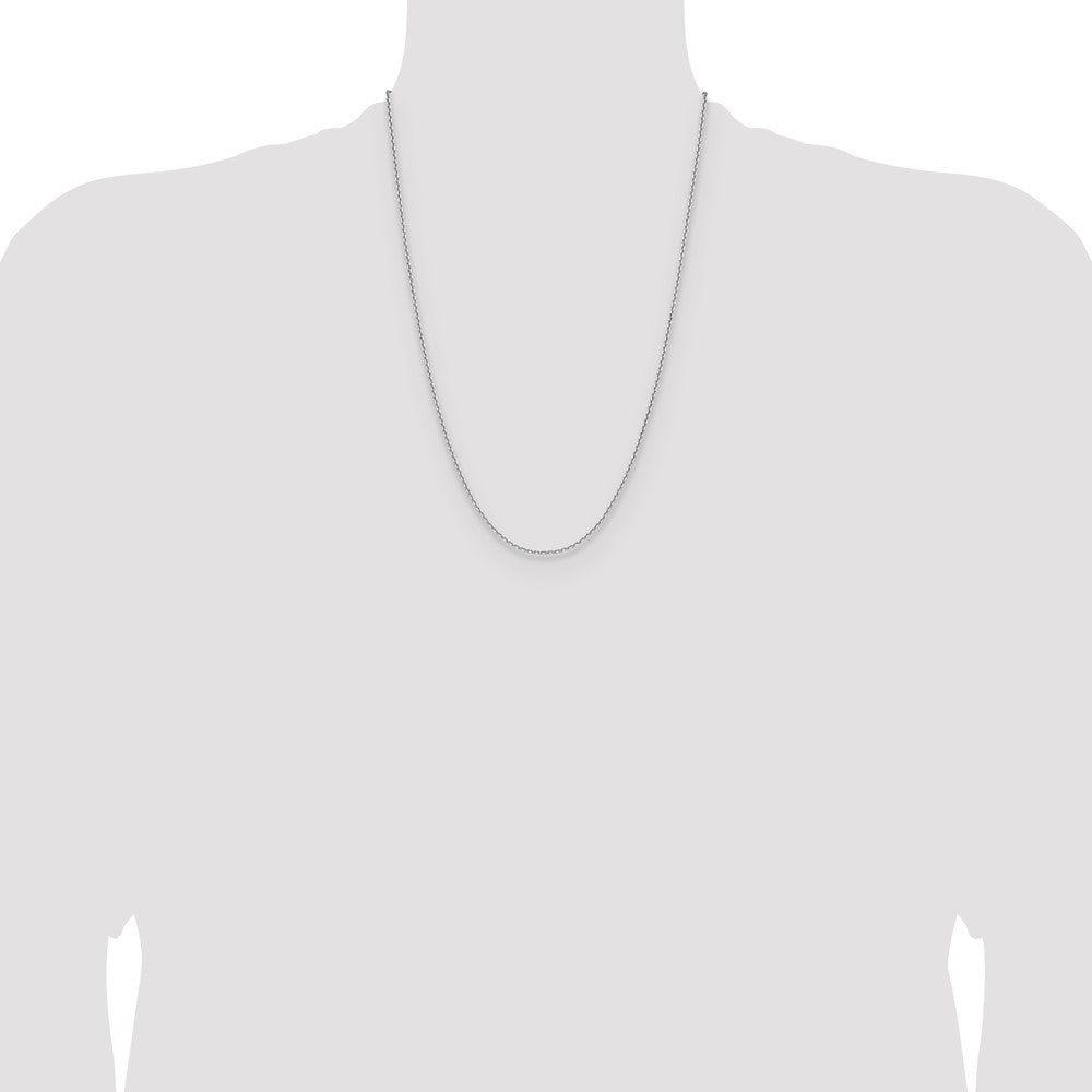 14K White Gold 1.65mm D/C Square Cable Chain