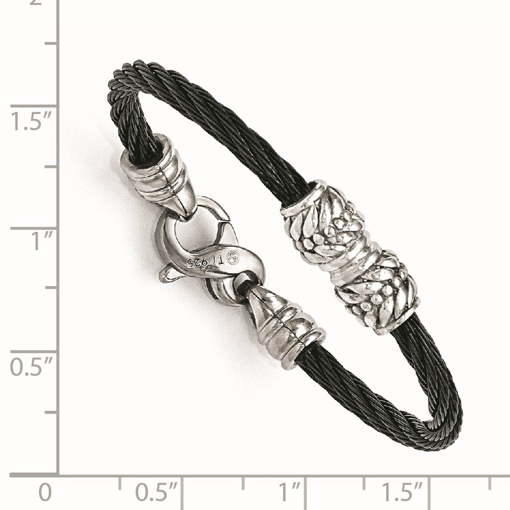 Edward Mirell Titanium Cable & Sterling Silver Bead Children's Bracelet