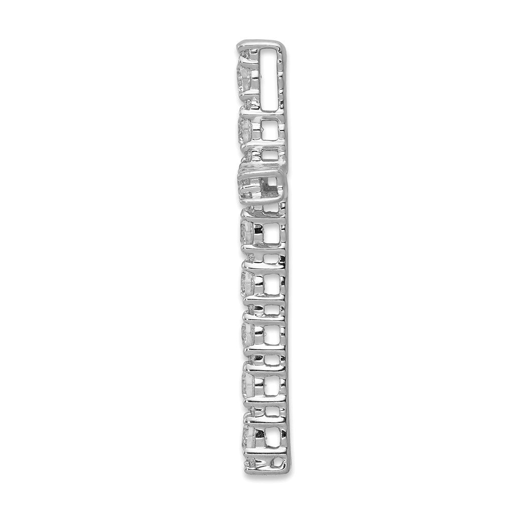 14k White Gold 1/2 carat Lab Grown Diamond VS/SI+ G+ Cross Chain Slide Pendant
