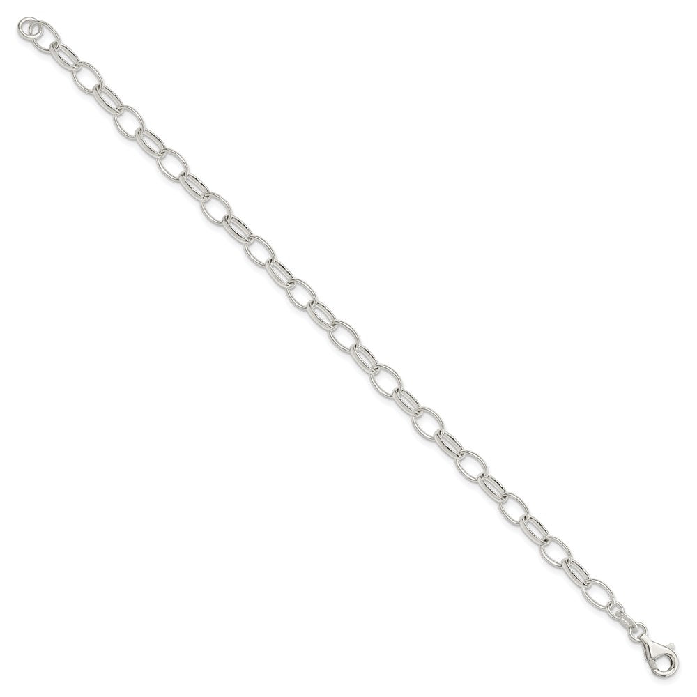 Sterling Silver Polished Fancy Link Bracelet 7.5 inches