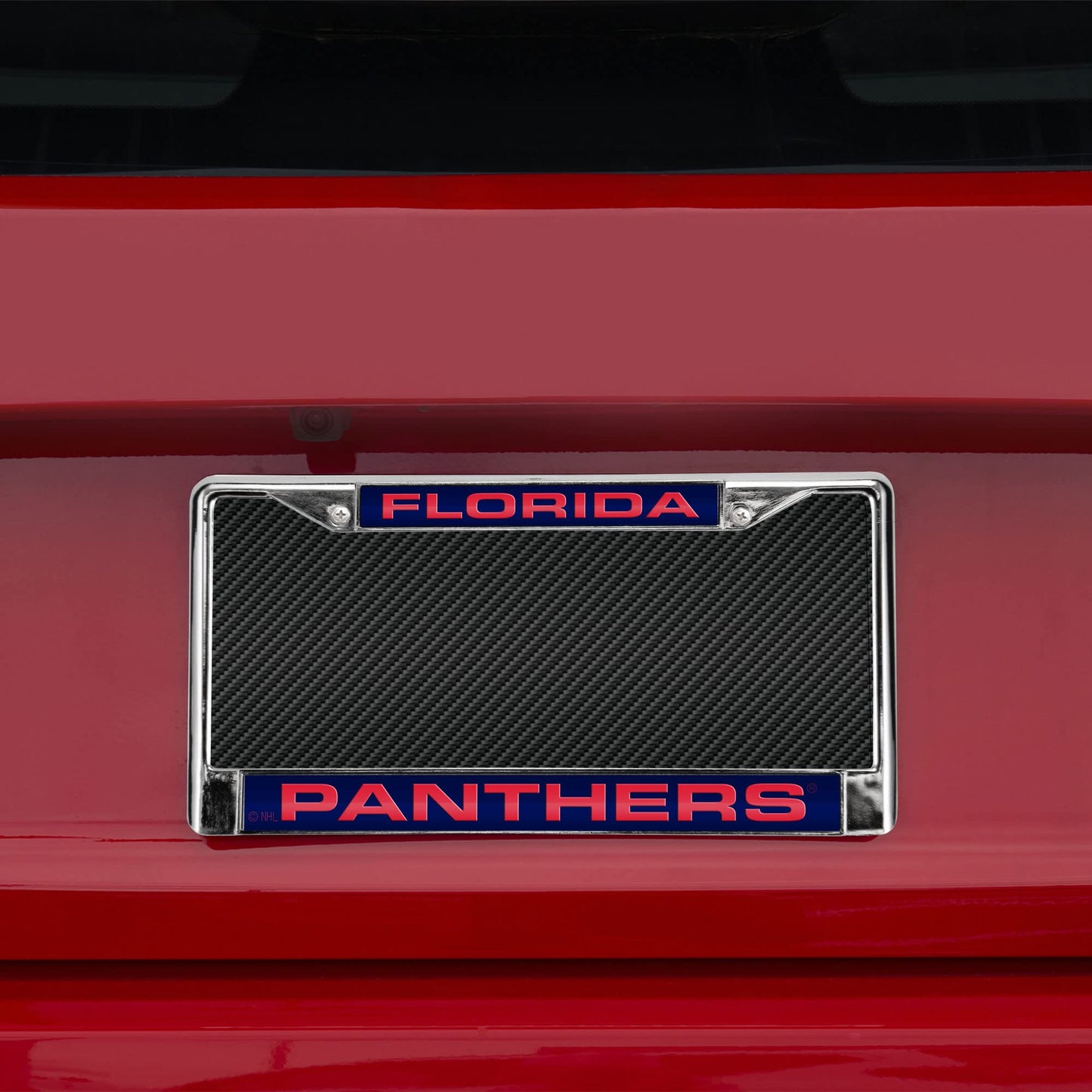 NHL Florida Panthers Blue Laser Chrome Acrylic License Plate Frame QGC7113