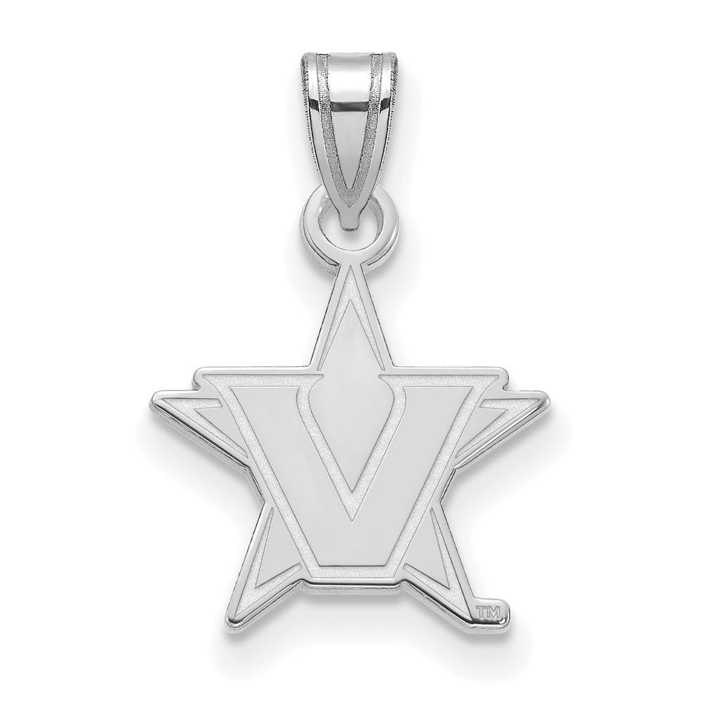 Sterling Silver LogoArt Official Licensed Collegiate Vanderbilt University (Vandy) Small Pendant