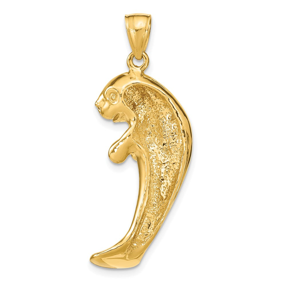 14K 2-D Polished Single Manatee Charm