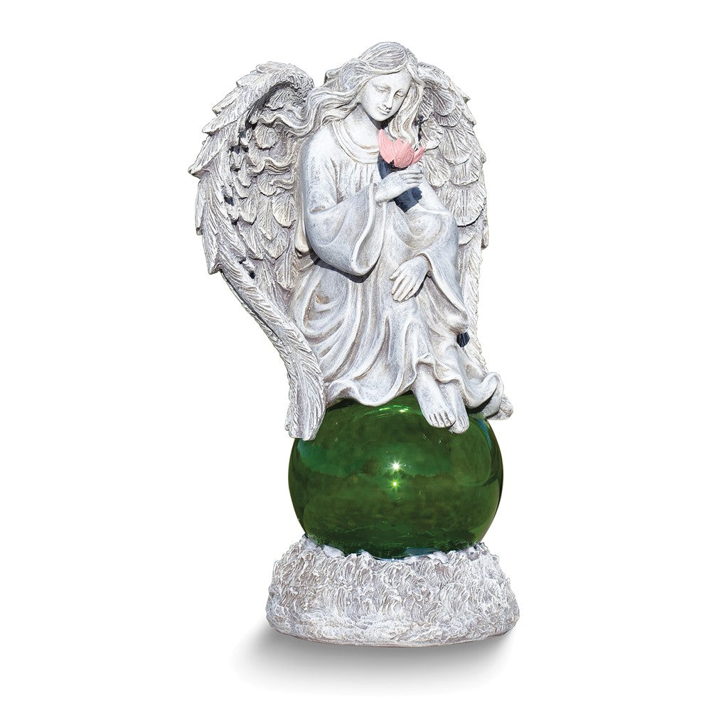 Sitting Angel LED Solar Light Resin 13 inch Garden Statue