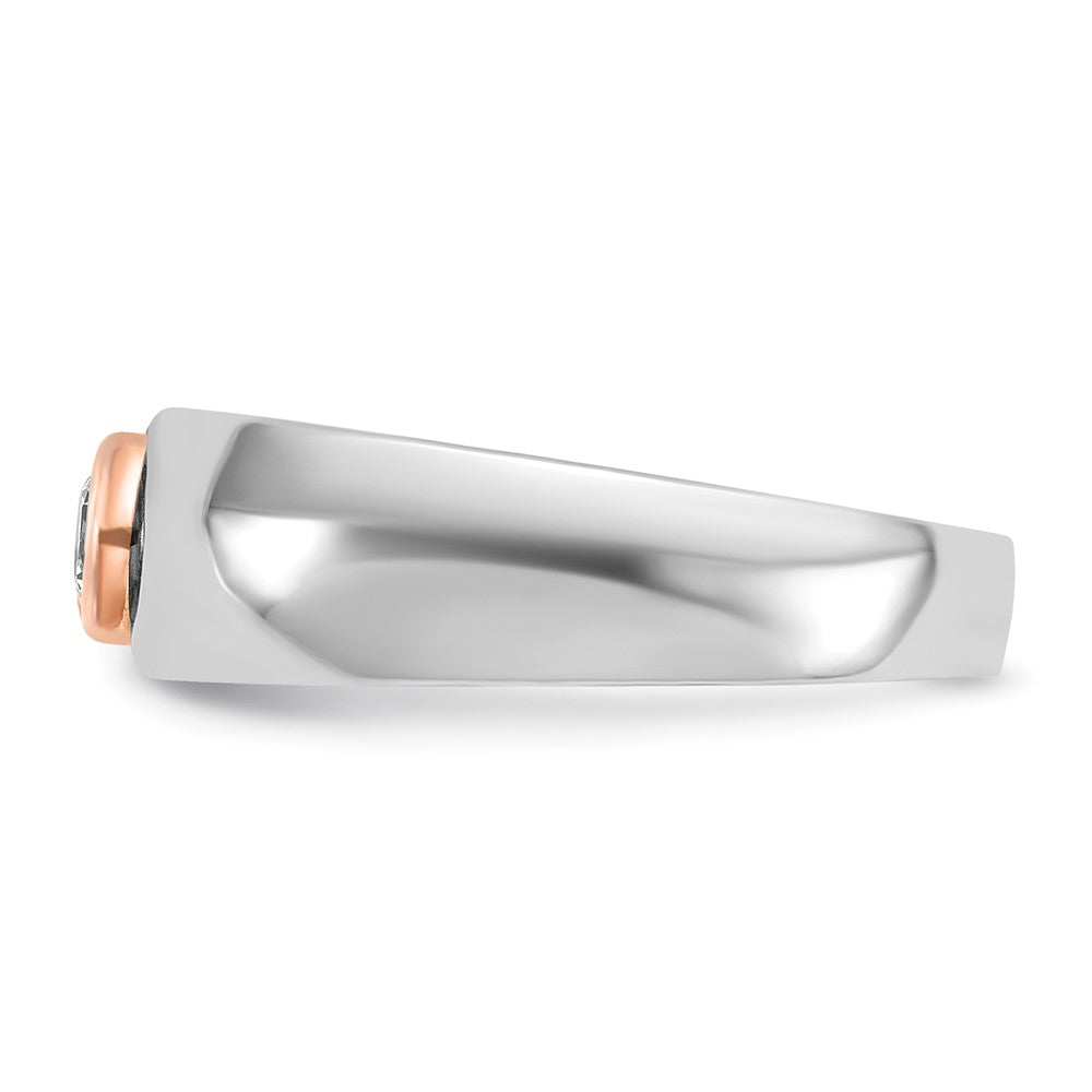 14k Two-tone White/Rose Gold IBGoodman Men's 1/4 carat Diamond Complete Ring