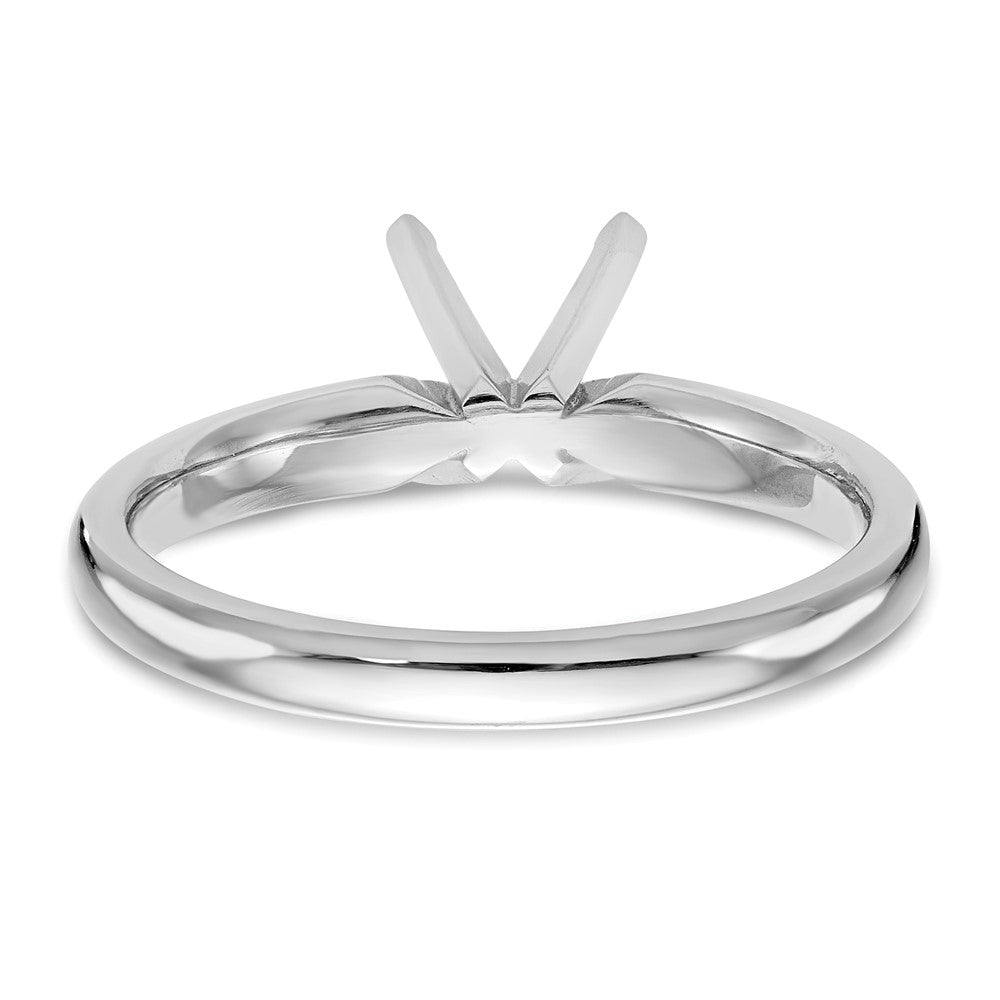 14k White Gold 3/4 carat Medium-Weight Comfort-Fit 4-Prong Round Solitaire Ring Mounting