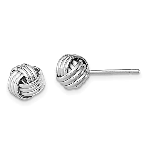 Sterling Silver Rhodium-plated Triple Knot Post Earrings